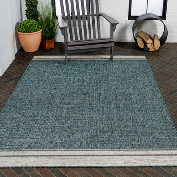 Alda Modern Minimalist Mingled Solid Indoor/Outdoor Area Rug